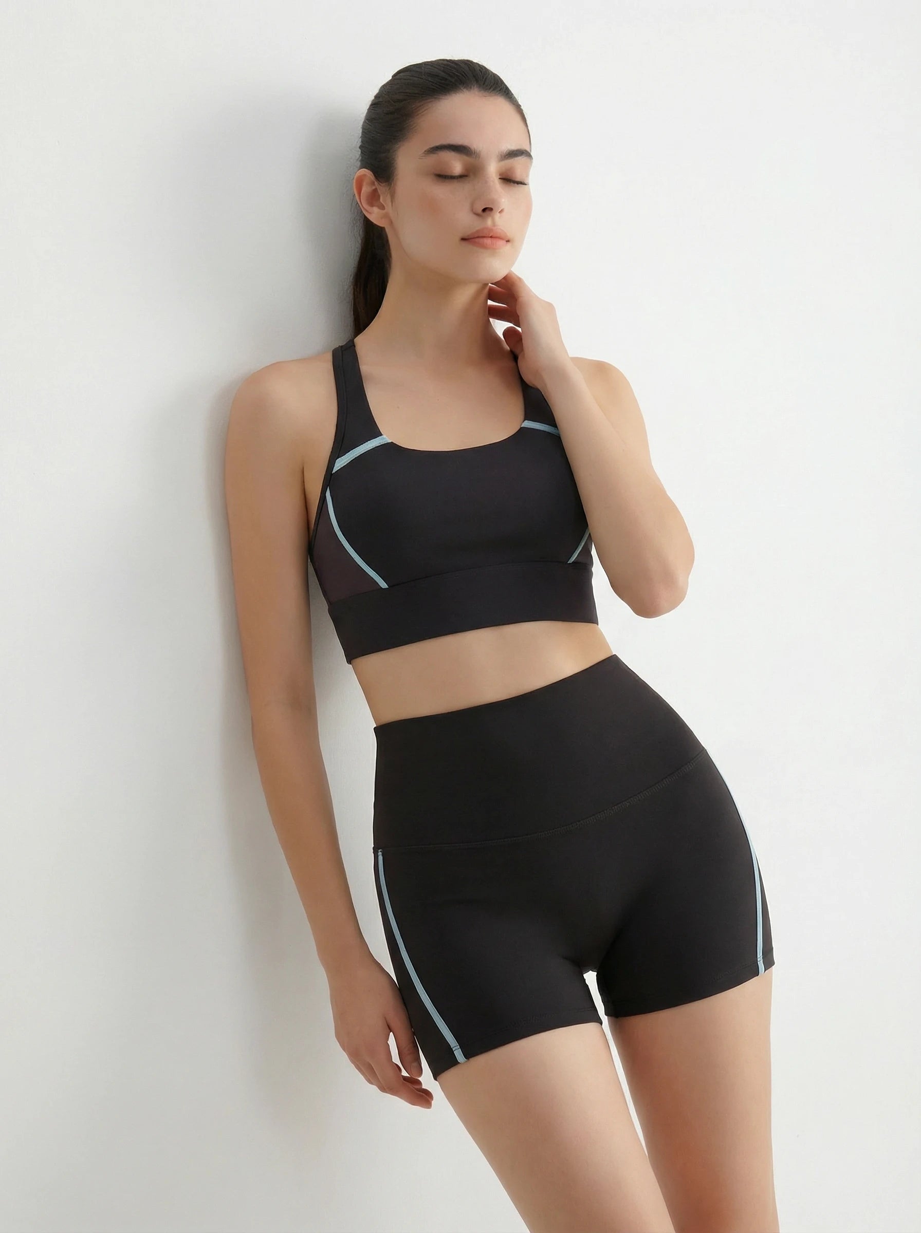 Eunfew Serene Ink Rich Ink Black 4-Way Stretch Yoga Set EUNFEW