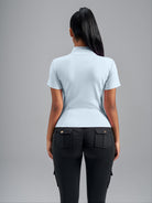 Eunfew Ultra-Stretch Short Sleeve Mock Neck Yoga Jacket EUNFEW